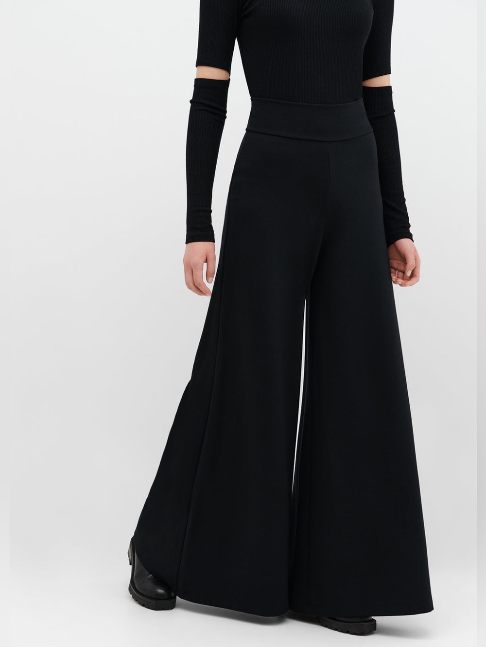 Marcella NYC Georgia European Ponte Extra Wide Leg Pants High Rise Size Small